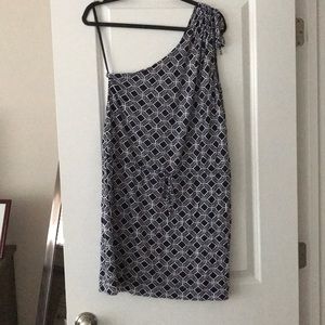 One shoulder faded T-shirt dress